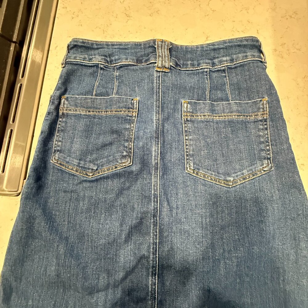 ANTHROPOLOGIE | pilcro the skipper seamed midi skirt | 10 | medium wash denim - Picture 4 of 7